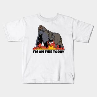 Gorilla I'm on Fire Today Kids T-Shirt